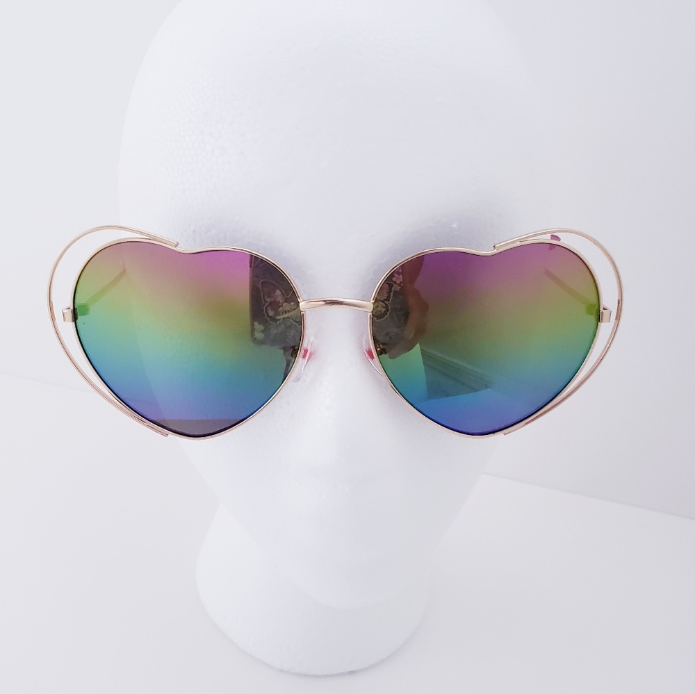 Betsey Johnson Heart Frame Rainbow Sunglasses